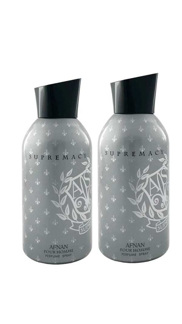 Afnan Supremacy Silver Deodorant for Men (Pack of 2)