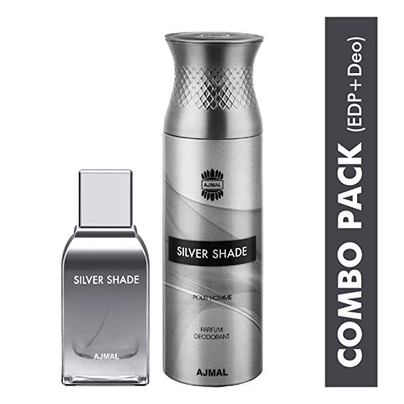 Ajmal Silver Shade 100ml Perfume and 200ml Deodorant Combo for Men